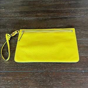 Tory Burch Yellow Leather Pouch